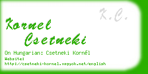 kornel csetneki business card