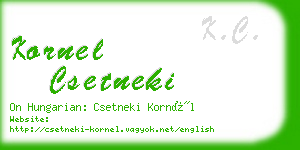 kornel csetneki business card